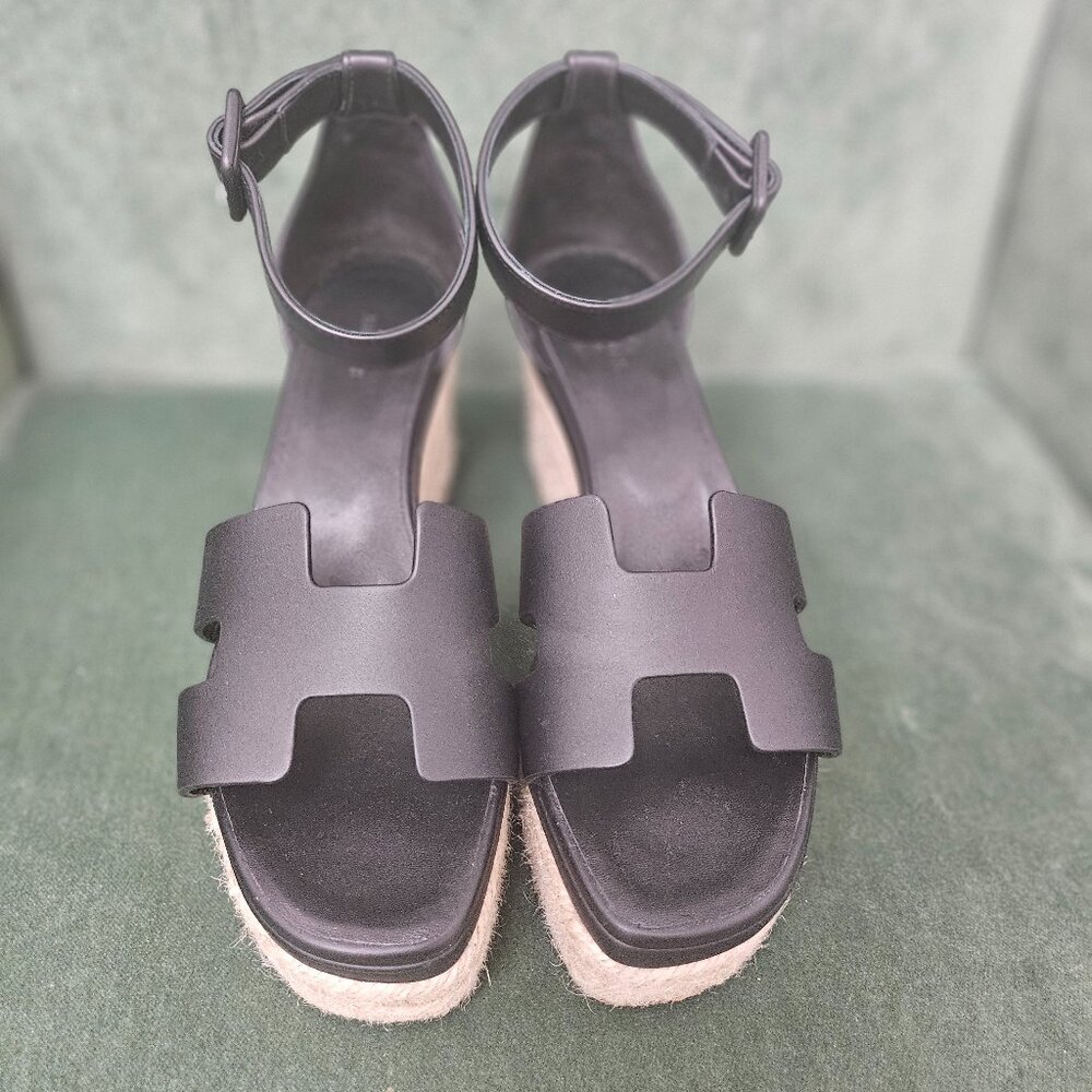 Hermes Elda Espadrille Black Size 38